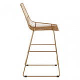 Brock Gold Metal Wire Tapered Bar Chair, Metal, Gold