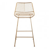 Brock Gold Metal Wire Tapered Bar Chair, Metal, Gold