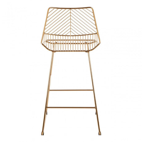 Brock Gold Metal Wire Tapered Bar Chair, Metal, Gold