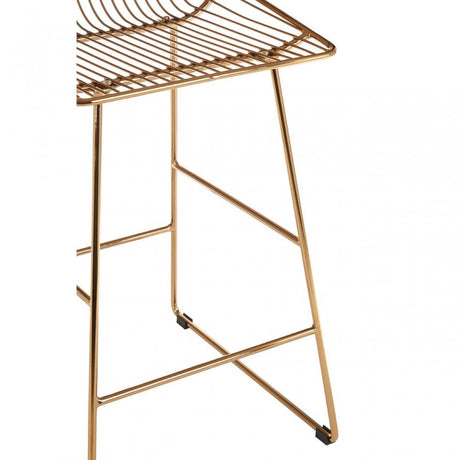 Brock Gold Metal Wire Tapered Bar Chair, Metal, Gold