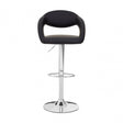 Taylor Black Faux Leather Bar Chair, Chromed Foam, Black