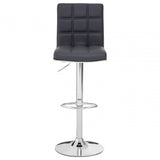 Tavor Grey Faux Leather Bar Chair, Chromed Foam, Grey