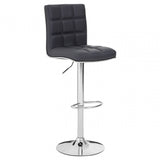Tavor Grey Faux Leather Bar Chair, Chromed Foam, Grey