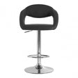 Taylor Grey Faux Leather Bar Chair, Chromed Foam, Grey