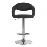 Taylor Grey Faux Leather Bar Chair, Chromed Foam, Grey