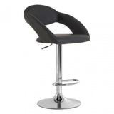 Taylor Grey Faux Leather Bar Chair, Chromed Foam, Grey