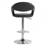 Taylor Grey Faux Leather Bar Chair, Chromed Foam, Grey