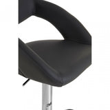 Taylor Grey Faux Leather Bar Chair, Chromed Foam, Grey