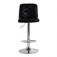 Tara Black Faux Leather Bar Chair, Chromed Foam, Black