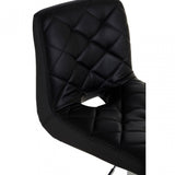 Tara Black Faux Leather Bar Chair, Chromed Foam, Black