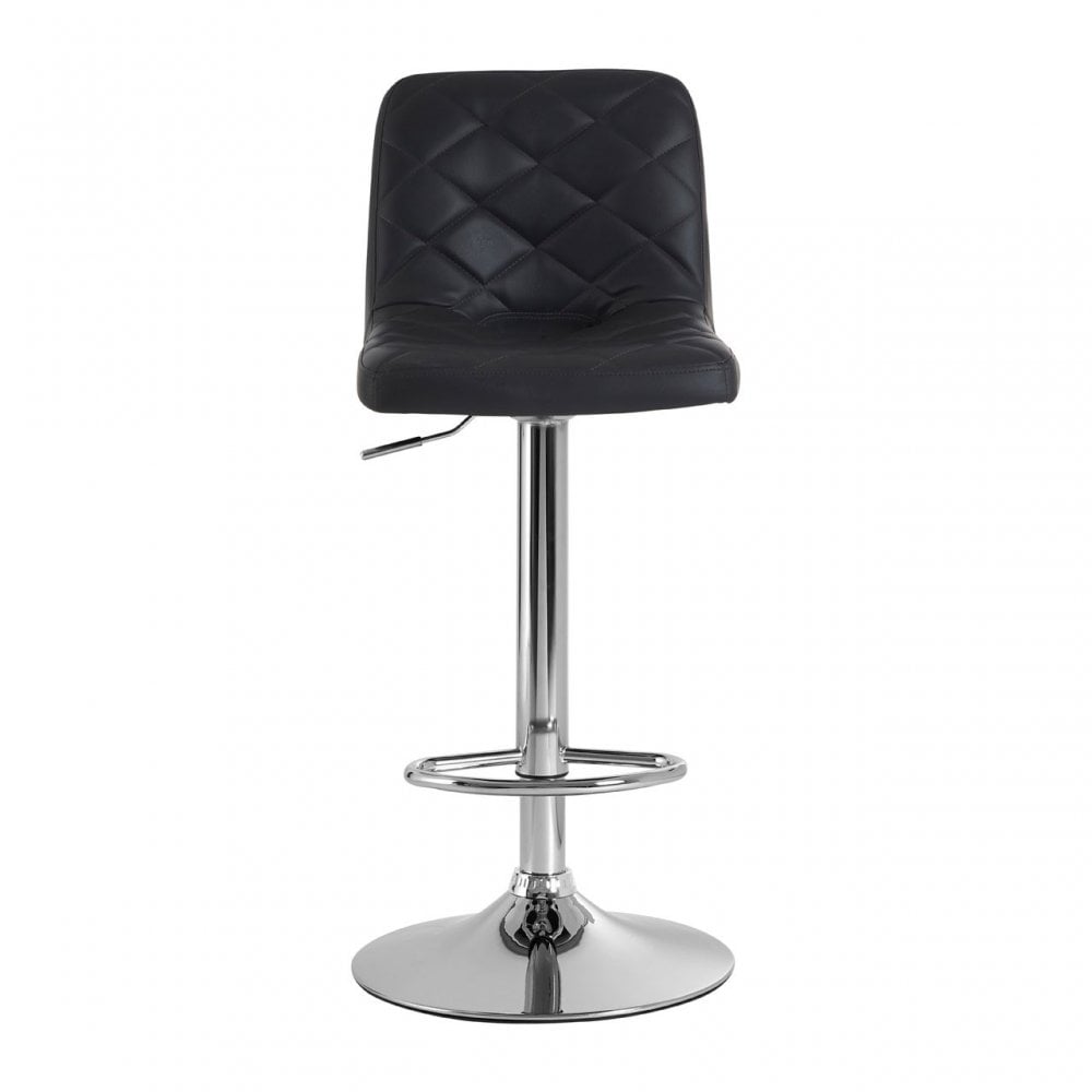 Tara Grey Faux Leather Bar Chair, Chromed Foam, Grey
