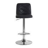 Tara Grey Faux Leather Bar Chair, Chromed Foam, Grey