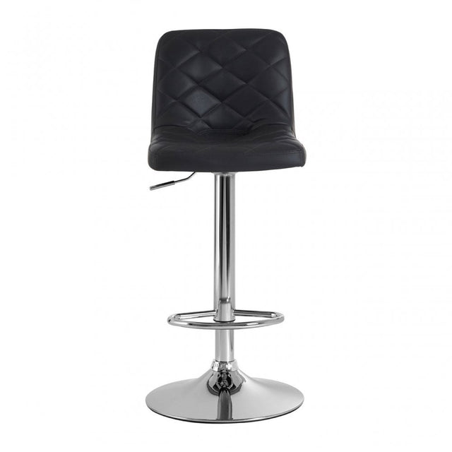 Tara Grey Faux Leather Bar Chair, Chromed Foam, Grey