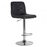 Tara Grey Faux Leather Bar Chair, Chromed Foam, Grey
