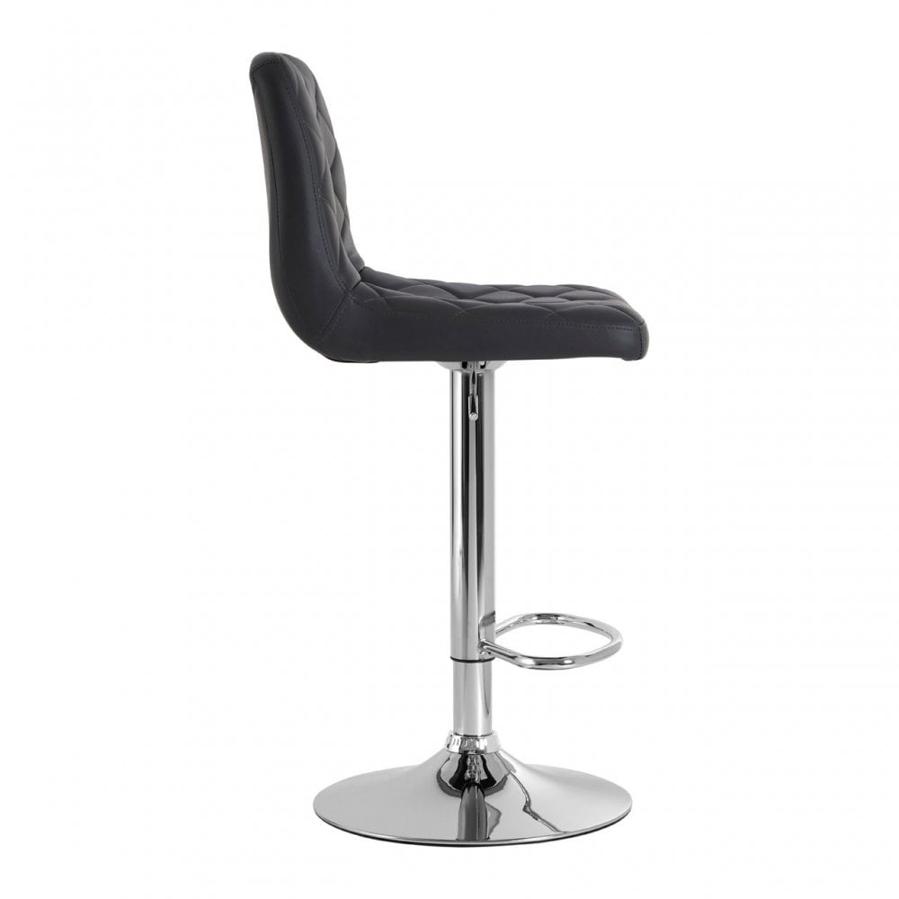 Tara Grey Faux Leather Bar Chair, Chromed Foam, Grey