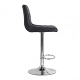 Tara Grey Faux Leather Bar Chair, Chromed Foam, Grey