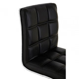 Tavor Black Faux Leather Bar Chair, Chromed Foam, Black