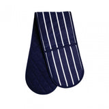 Navy Butcher Stripe Oven Glove, Cotton, Blue