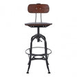 Ranch Foundry Style Bar Stool, Powder Coated Walnut Bentwood, Natural