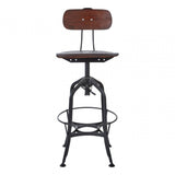 Ranch Foundry Style Bar Stool, Powder Coated Walnut Bentwood, Natural