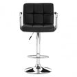 Starz Bar Chair, Chromed Leather, Black
