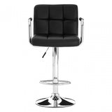 Starz Bar Chair, Chromed Leather, Black