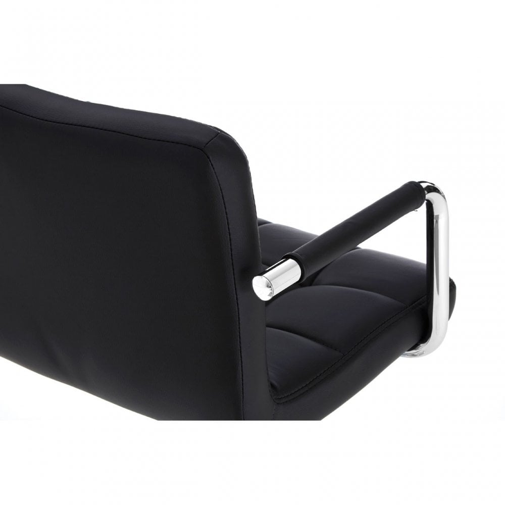 Starz Bar Chair, Chromed Leather, Black