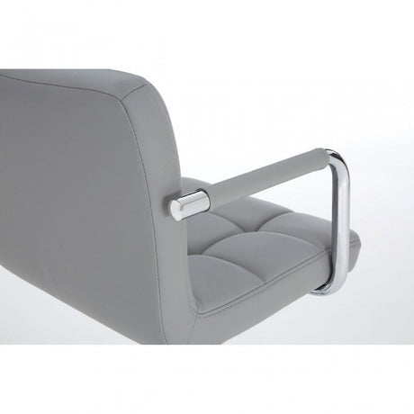 Starz Bar Chair, Chromed Leather, Grey