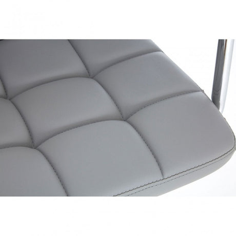Starz Bar Chair, Chromed Leather, Grey