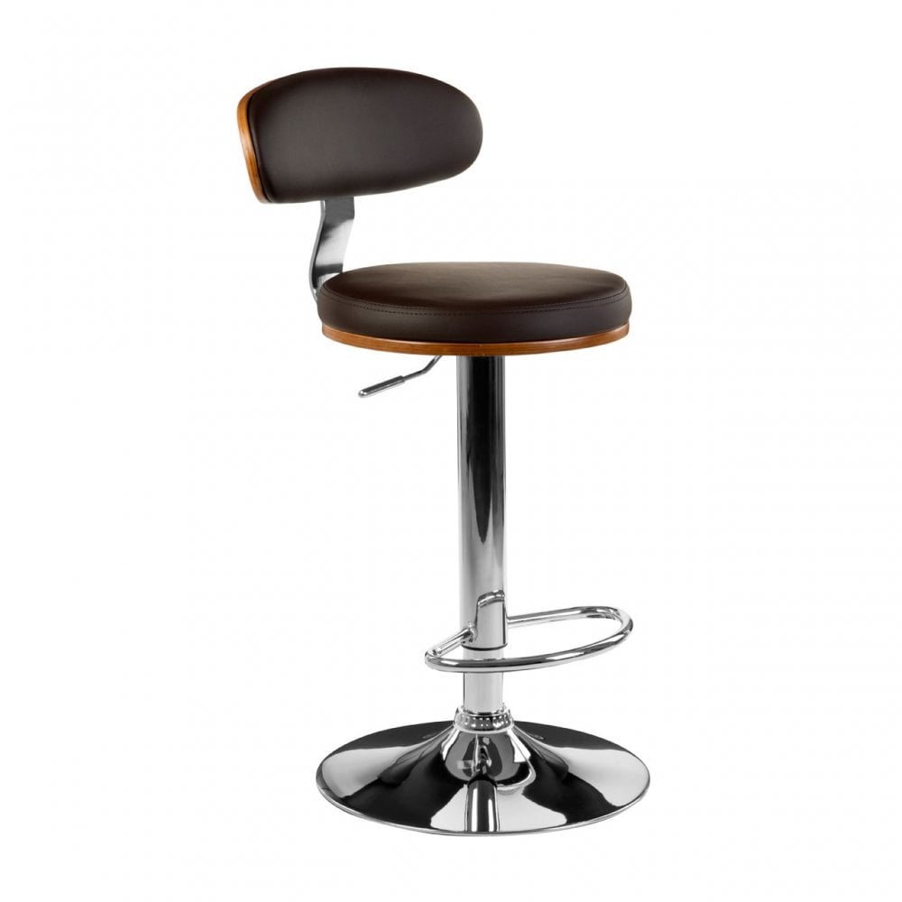 Bar Chair, Jingar, Leather Effect, Brown