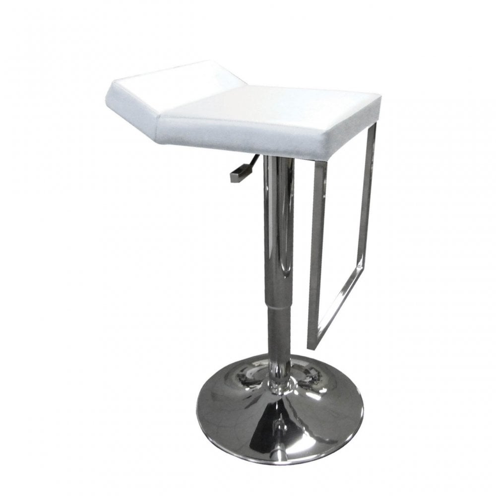 Stool, Raffia, Chrome, White