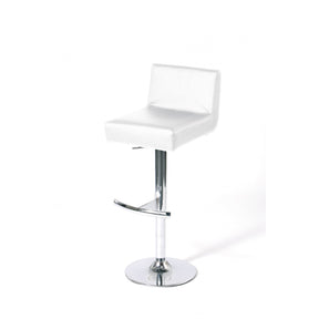 Bar Stool, Leather Effect, Diamante, White