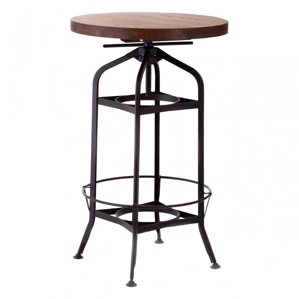 Ranch Foundry Style Bar Table, Powder Coated Walnut Bentwood, Natural