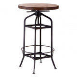 Ranch Foundry Style Bar Table, Powder Coated Walnut Bentwood, Natural