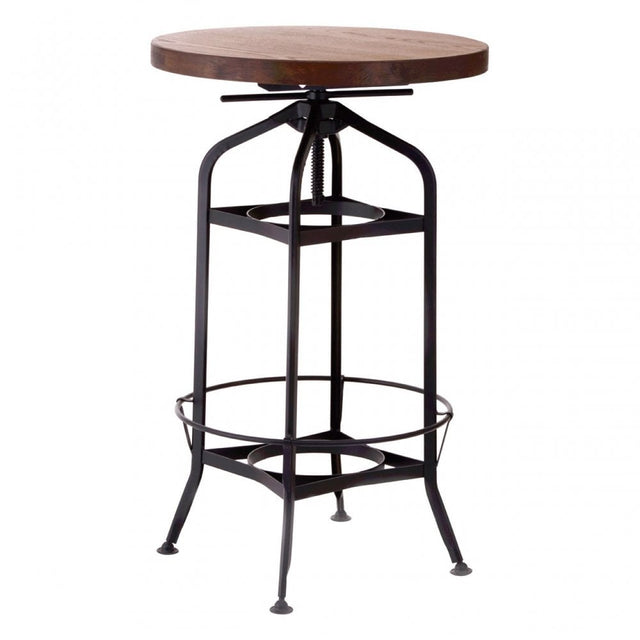 Ranch Foundry Style Bar Table, Powder Coated Walnut Bentwood, Natural