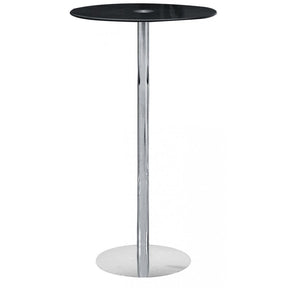 Bar Table, Glass, Chrome, Black