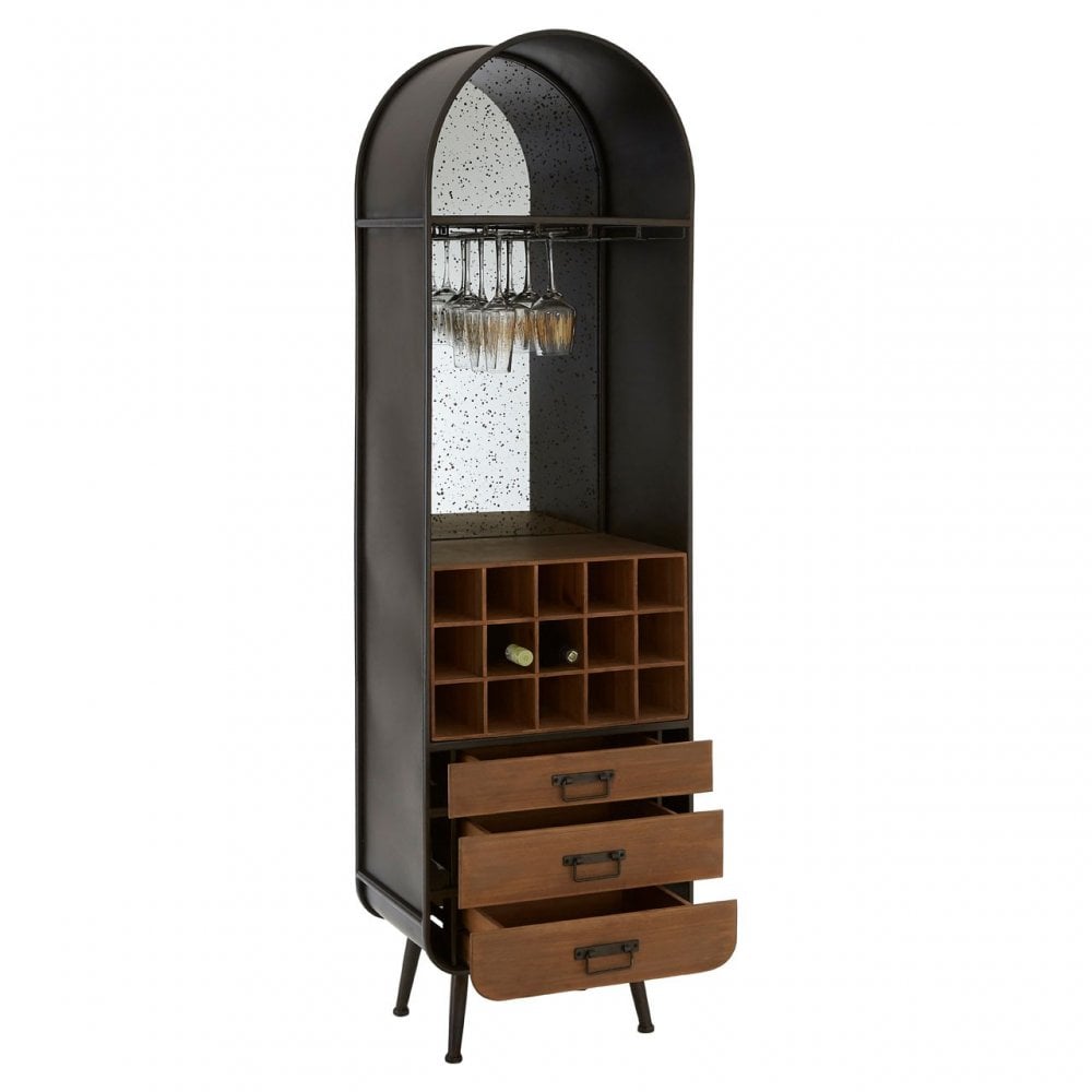 Unity Bar Cabinet, Fir Wood, Brown