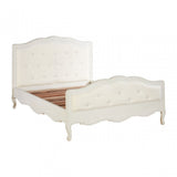 Charles White Double Bed, Bayur Wood, White
