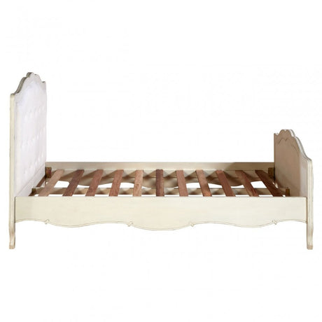 Charles White Double Bed, Bayur Wood, White