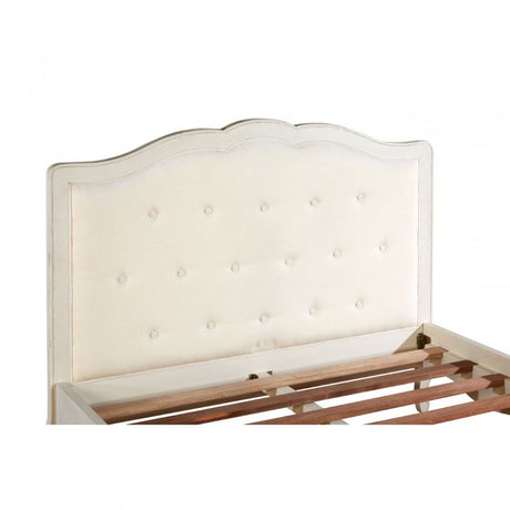 Charles White Double Bed, Bayur Wood, White
