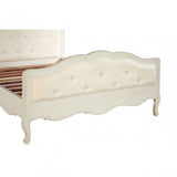 Charles White Double Bed, Bayur Wood, White