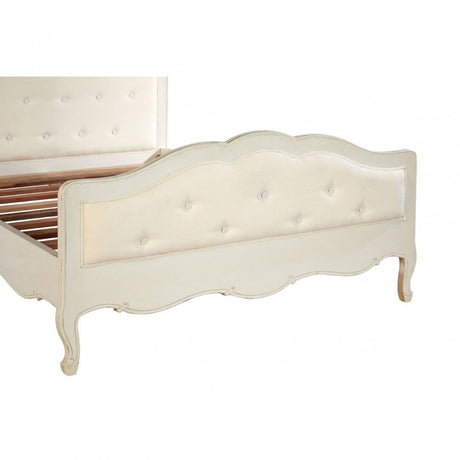 Charles White Double Bed, Bayur Wood, White