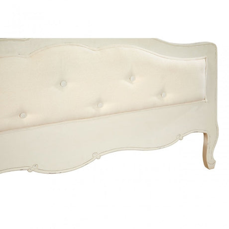 Charles White Double Bed, Bayur Wood, White