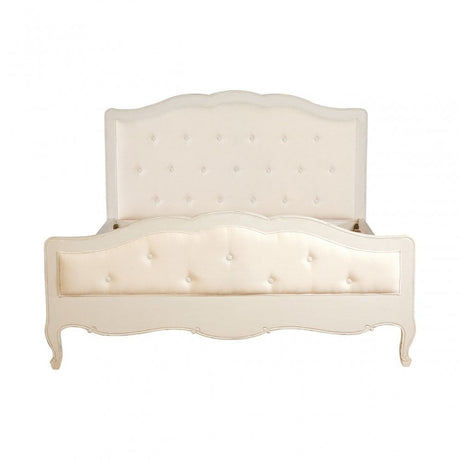 Charles White Kingsize Bed, Bayur Wood, White