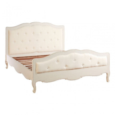 Charles White Kingsize Bed, Bayur Wood, White