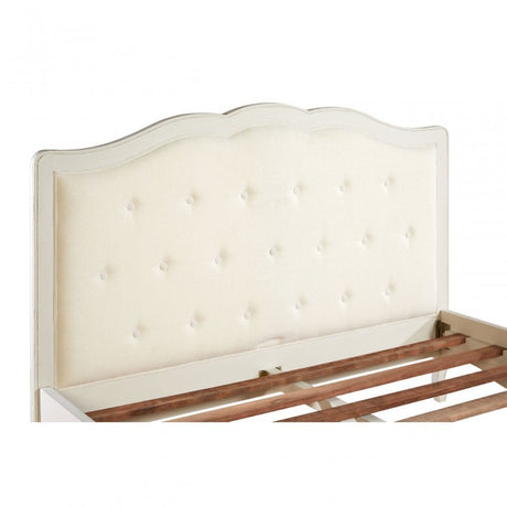 Charles White Kingsize Bed, Bayur Wood, White