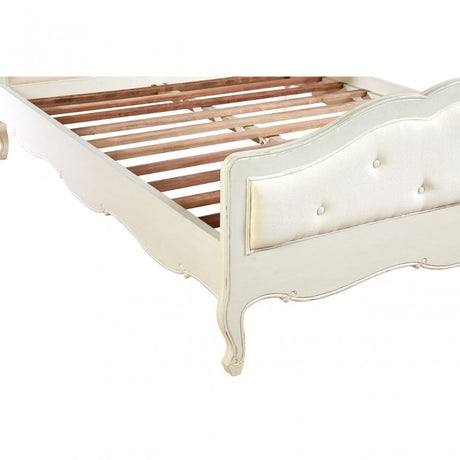 Charles White Kingsize Bed, Bayur Wood, White