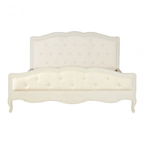 Charles White Super Kingsize Bed, Bayur Wood, White