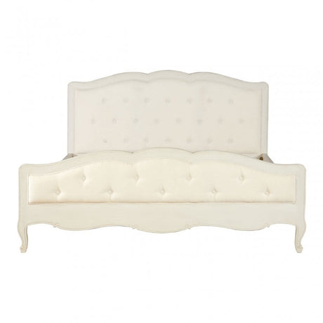 Charles White Super Kingsize Bed, Bayur Wood, White