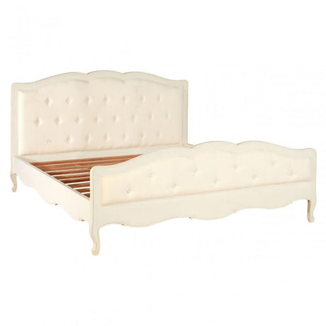Charles White Super Kingsize Bed, Bayur Wood, White